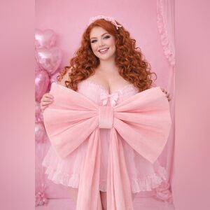 XL 3ft Coquette Soft Velvet Bow Xmas Tree Topper, Party Decor, Wall Art - NEW!